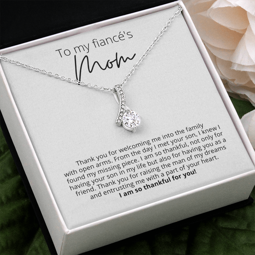 Thank You for Your Support, To My Fiancé's Mom - Alluring Beauty Pendant Necklace - For Your Future Mother In Law, Gift for Groom's Mom