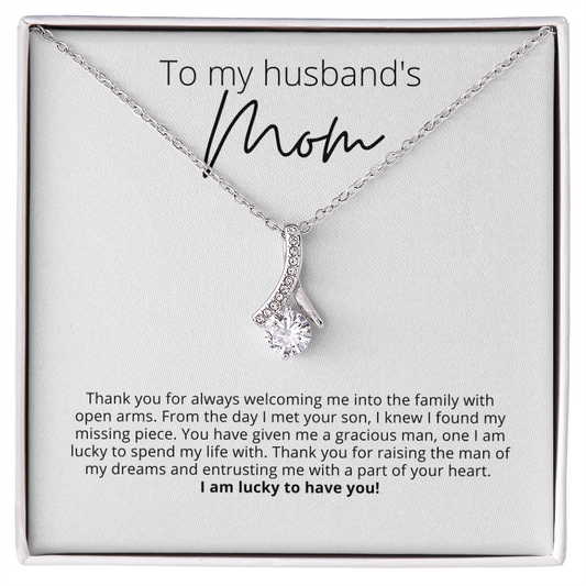 To My Husband's Mom, Thank You - Pendant Necklace - For Your Mother In Law