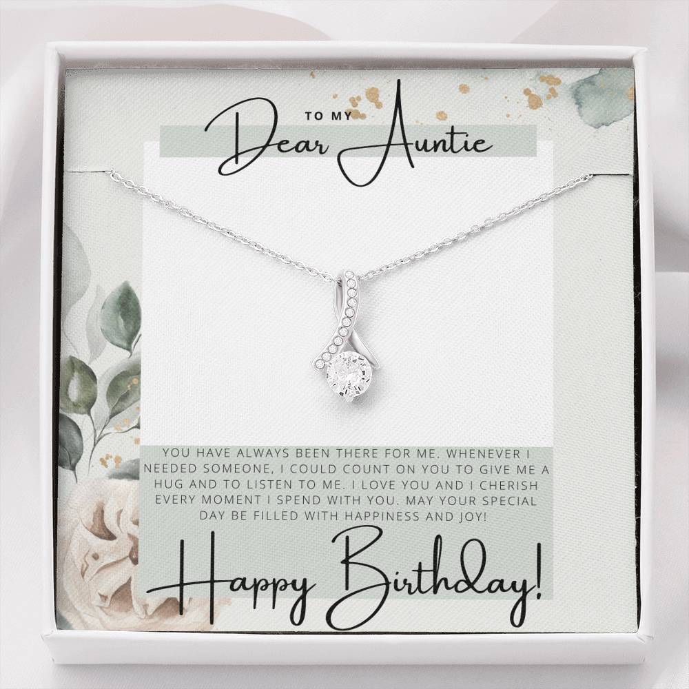 To my Dear Auntie - Happy Birthday - Birthday Gift - Pendant Necklace For Aunt