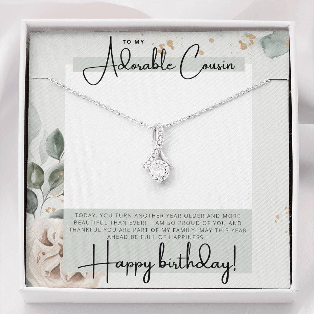 To My Adorable Cousin - Happy Birthday - Birthday Gift for Female Cousin - Pendant Necklace
