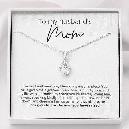 To My Husband's Mom, I am Grateful - Pendant Necklace - For Your Mother In Law