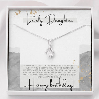 To my Lovely Daughter - Happy Birthday - Birthday Gift - Pendant Necklace