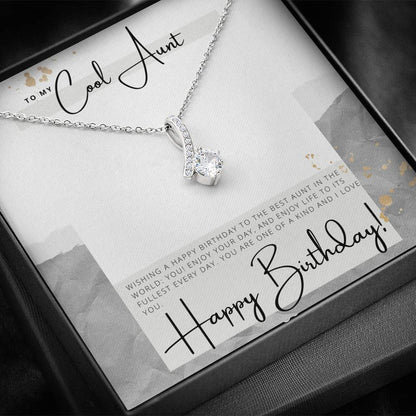 To my Cool Aunt - Happy Birthday - Birthday Gift - Pendant Necklace For Aunt