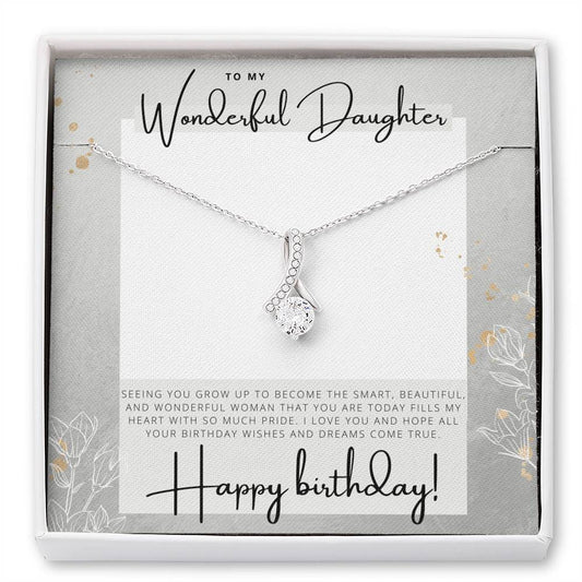 To my Wonderful Daughter - Happy Birthday - Birthday Gift - Pendant Necklace