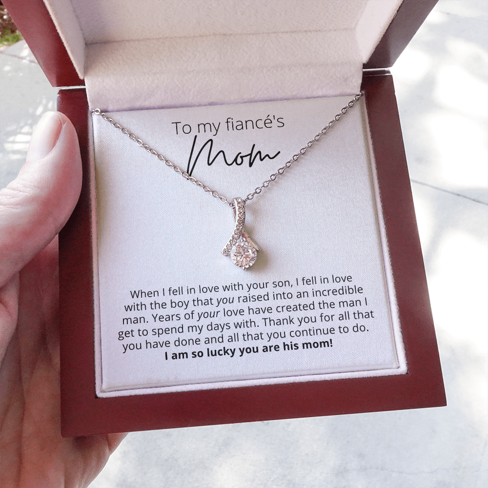I am Lucky To Have You, To My Fiancé's Mom - Alluring Beauty Pendant Necklace - For Your Future Mother In Law, Gift for Groom's Mom