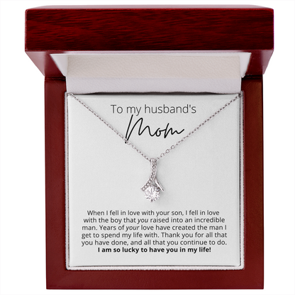 To My Husband's Mom, You Raised an Incredible Man - Pendant Necklace - For Your Mother In Law