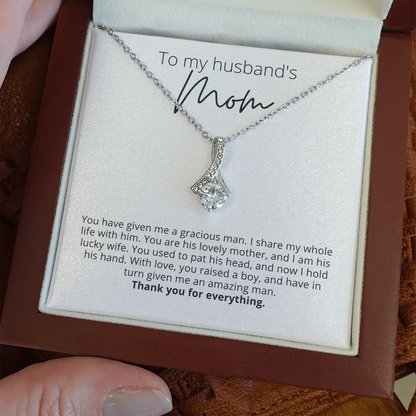 To My Husband's Mom, Thank You for Everything - Pendant Necklace - For Your Mother In Law