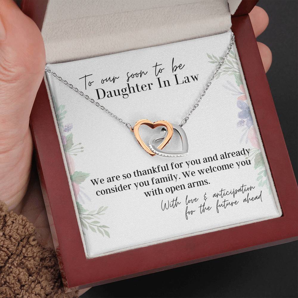 To Our Soon To Be Daughter In Law - Interlocking Hearts - Pendant Necklace