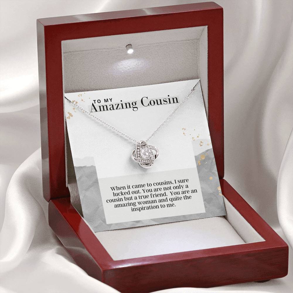 To My Amazing Cousin -  Love Knot - Pendant Necklace - The Perfect Gift For Female Cousin