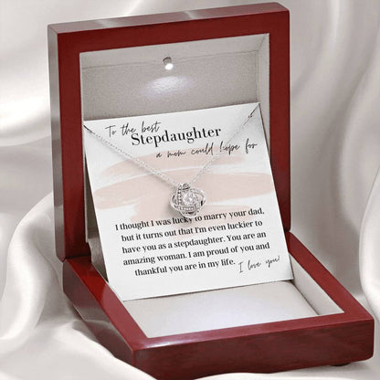 To The Best Stepdaughter a Mom Could Hope For  - Love Knot - Pendant Necklace
