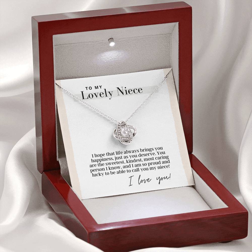 To My Lovely Niece -  Love Knot - Pendant Necklace - The Perfect Gift
