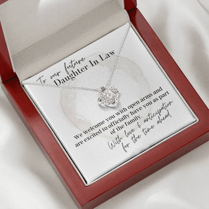 To Our Future Daughter In Law, We Love You - Love Knot - Pendant Necklace