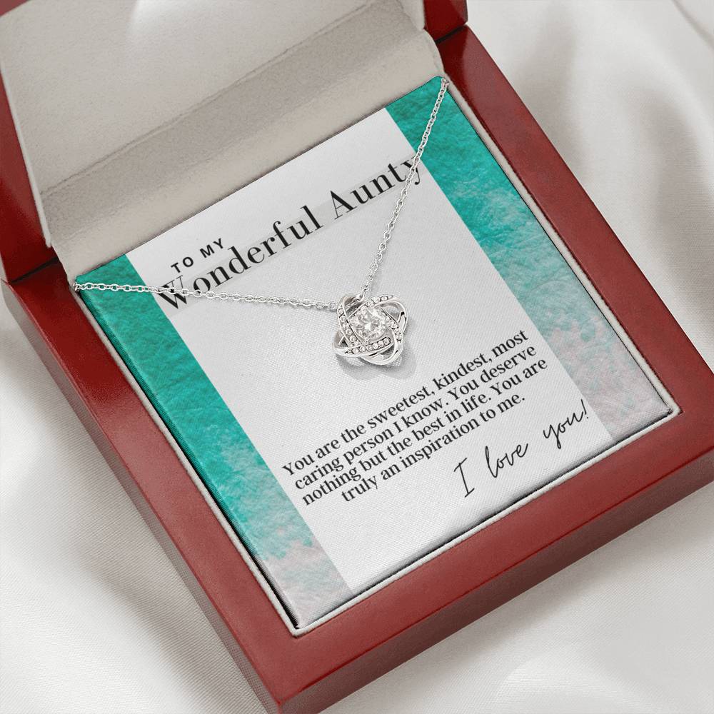 To My Wonderful Aunty -  Love Knot - Pendant Necklace For Aunt - The Perfect Gift