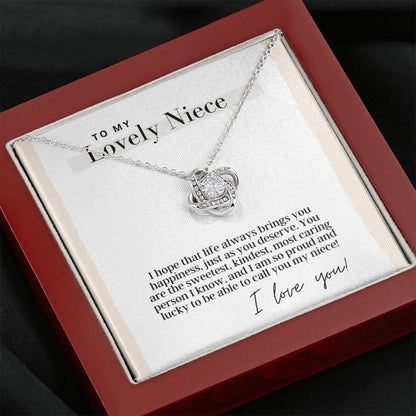 To My Lovely Niece -  Love Knot - Pendant Necklace - The Perfect Gift