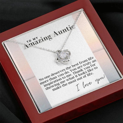 To My Amazing Auntie -  Love Knot - Pendant Necklace - The Perfect Gift For Aunt