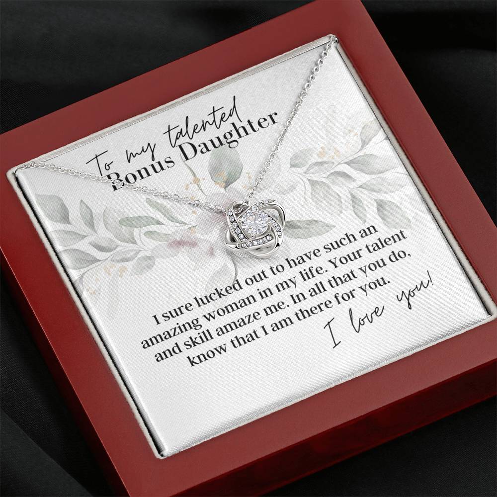 To My Talented Bonus Daughter - Love Knot - Pendant Necklace