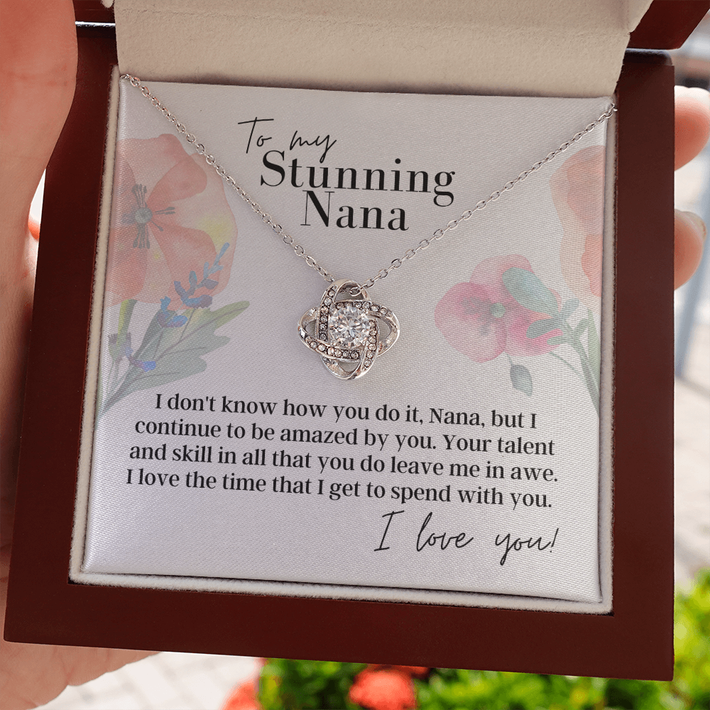 To My Stunning Nana - Love Knot Pendant Necklace - The Perfect Gift for Your Nana