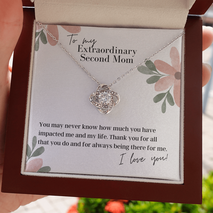 To My Extraordinary Second Mom - Love Knot Pendant Necklace - The Perfect Gift for Your Second Mom