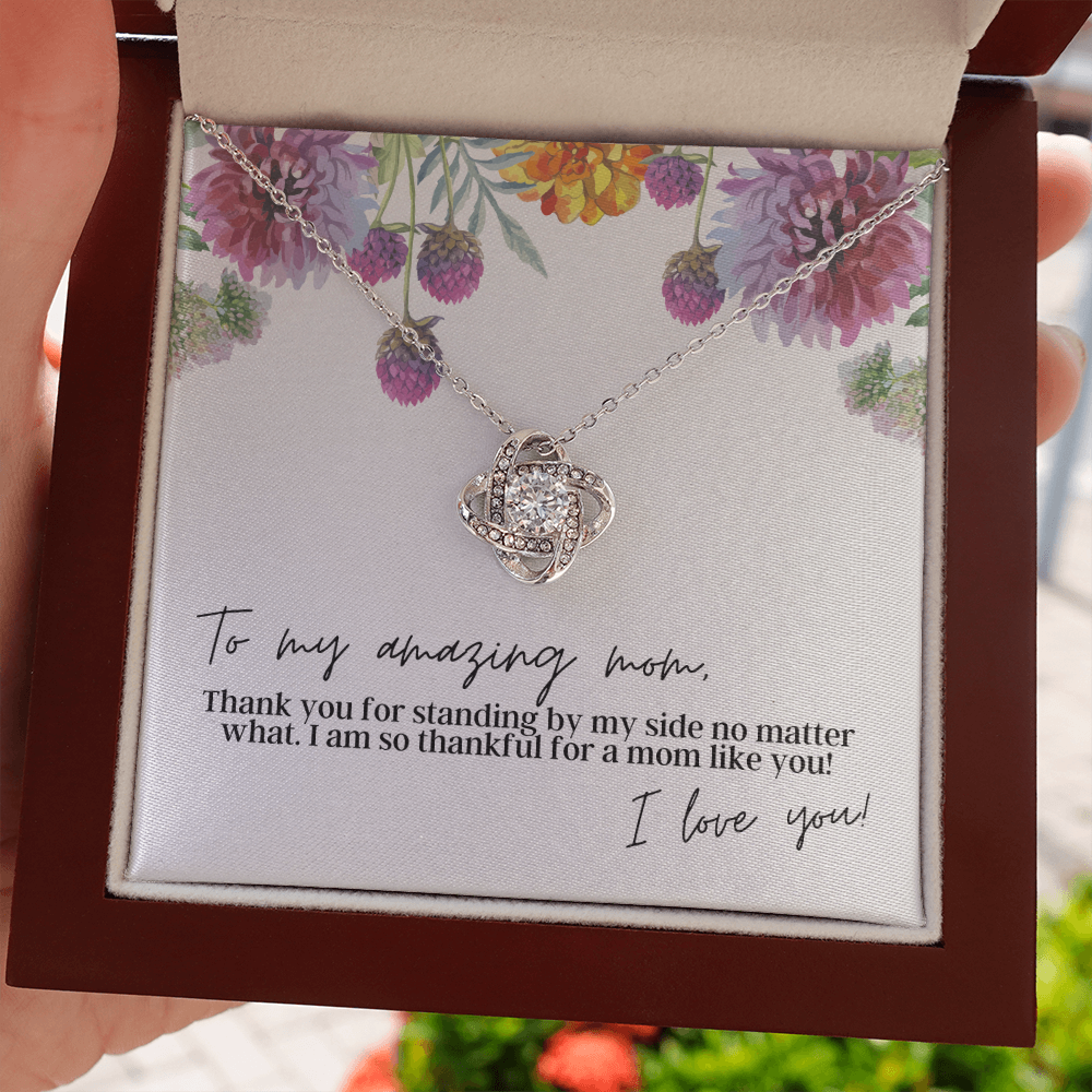 To My Amazing Mom, I Love You - Love Knot Pendant Necklace - The Perfect Gift for Your Mom