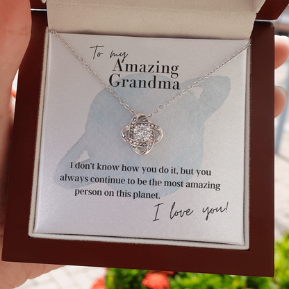 To My Amazing Grandma - Love Knot Pendant Necklace - The Perfect Gift for Grandma
