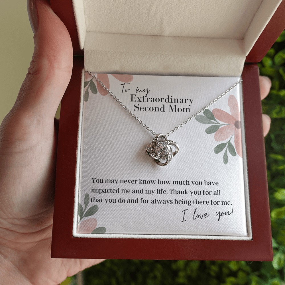 To My Extraordinary Second Mom - Love Knot Pendant Necklace - The Perfect Gift for Your Second Mom