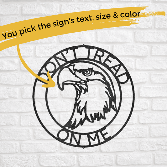 Bald Eagle Ring Monogram | Personalized Patriotic Metal Sign - Metal Wall Art - Personalized Gift