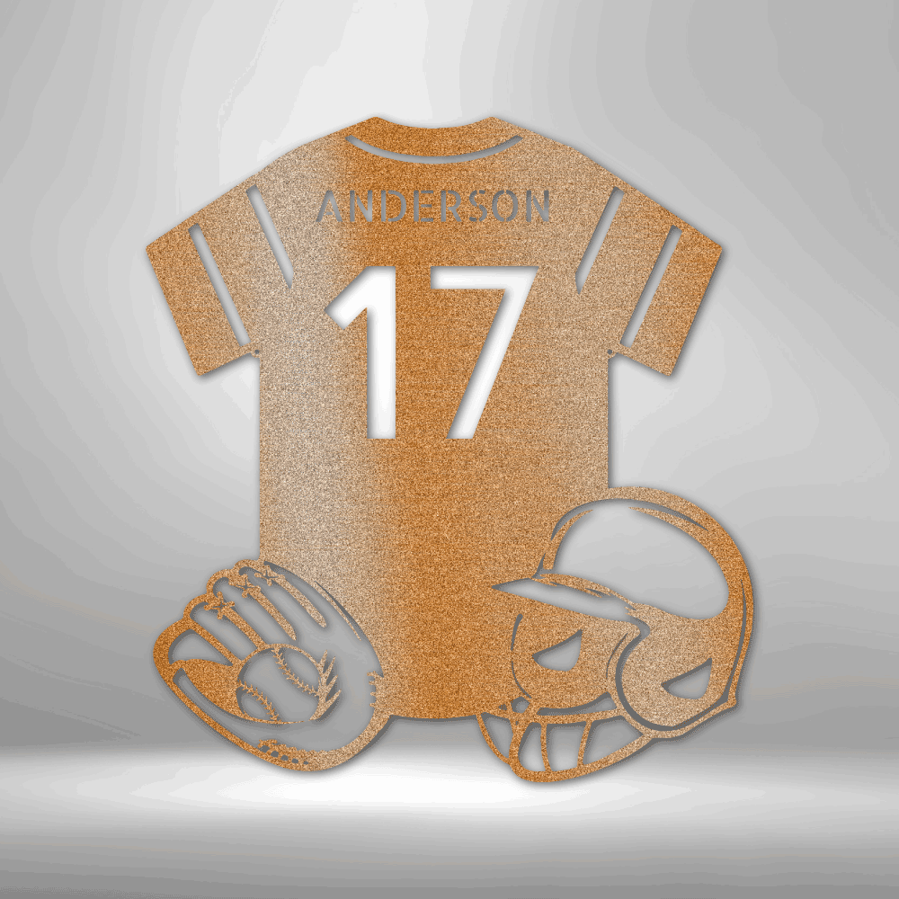Baseball Player Gear | Personalized Baseball Metal Sign - Metal Wall Art - Personalized Gift