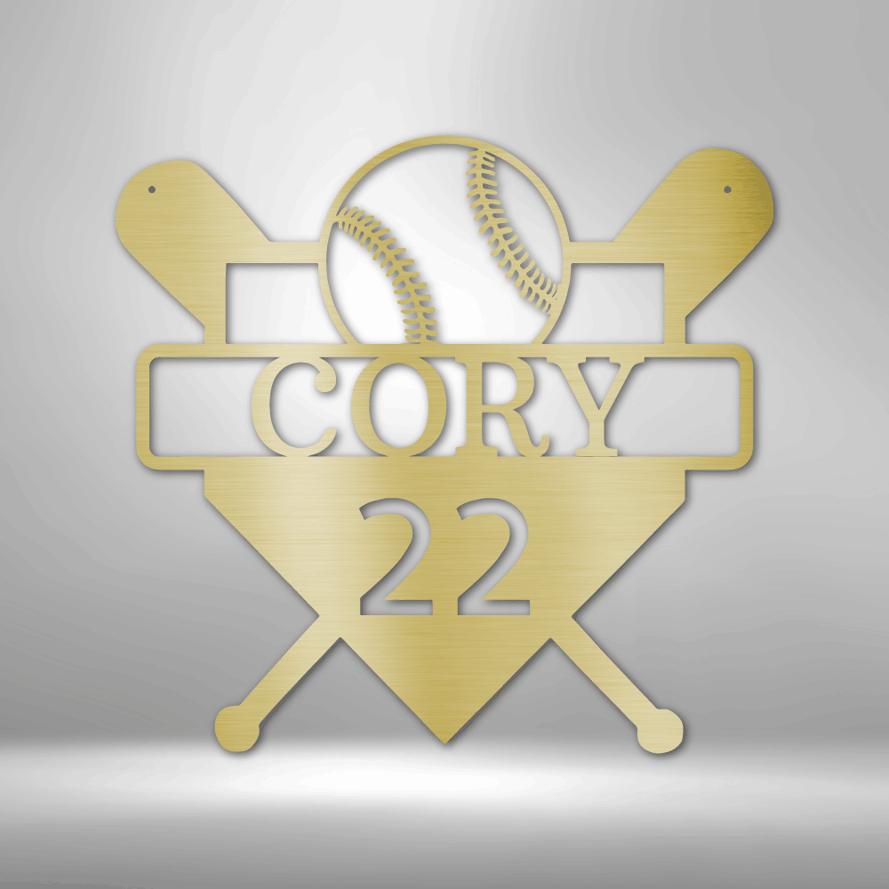 Custom Metal Baseball Wall Art - Personalized Player Sign - Gift for Baseball Enthusiast