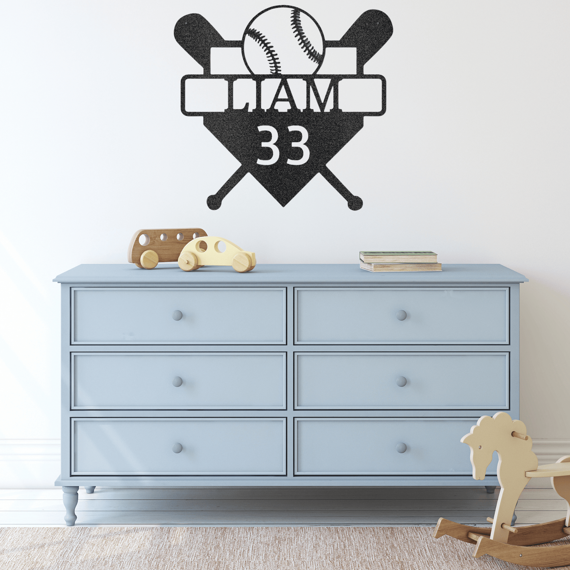 Custom Metal Baseball Wall Art - Personalized Player Sign - Gift for Baseball Enthusiast