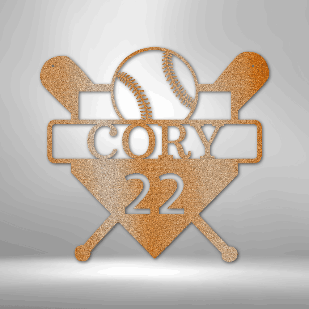 Custom Metal Baseball Wall Art - Personalized Player Sign - Gift for Baseball Enthusiast