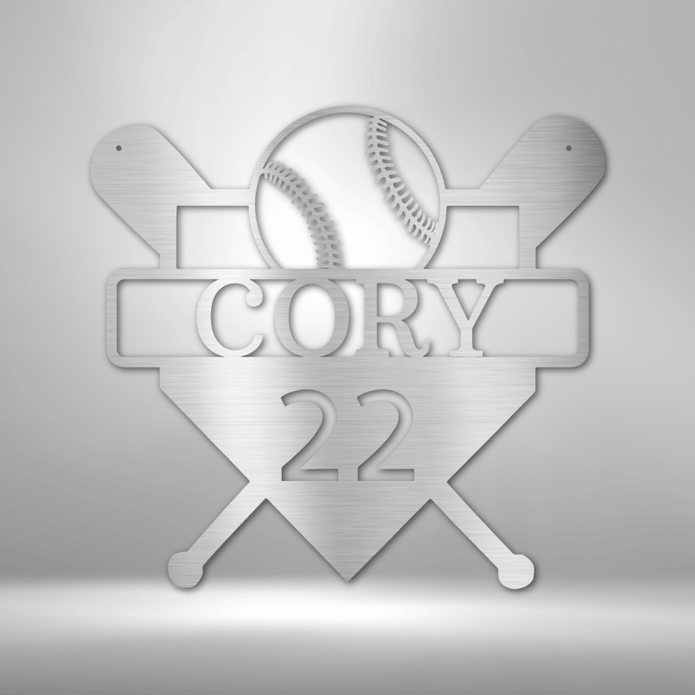 Custom Metal Baseball Wall Art - Personalized Player Sign - Gift for Baseball Enthusiast