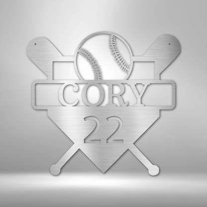 Custom Metal Baseball Wall Art - Personalized Player Sign - Gift for Baseball Enthusiast