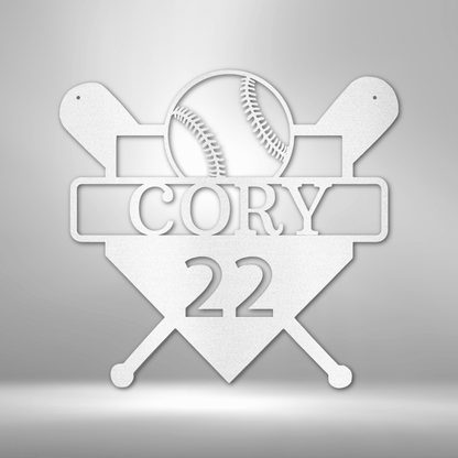 Custom Metal Baseball Wall Art - Personalized Player Sign - Gift for Baseball Enthusiast