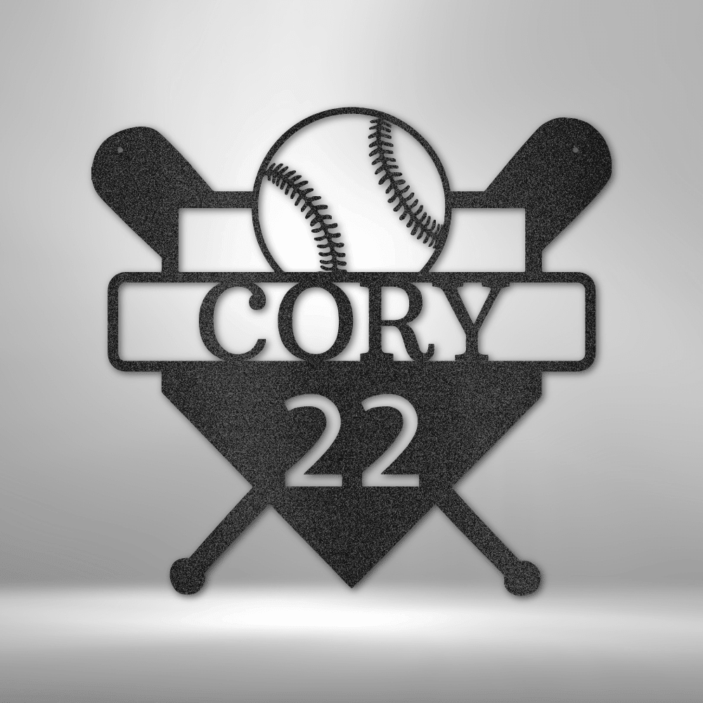 Custom Metal Baseball Wall Art - Personalized Player Sign - Gift for Baseball Enthusiast