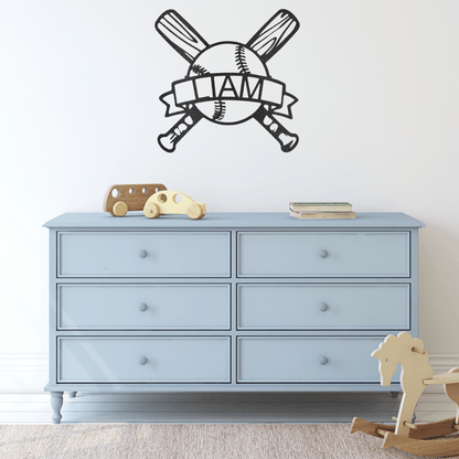Baseball Wall Art - Custom Metal Baseball Sign - Playroom Sign, Gift for Baseball Player