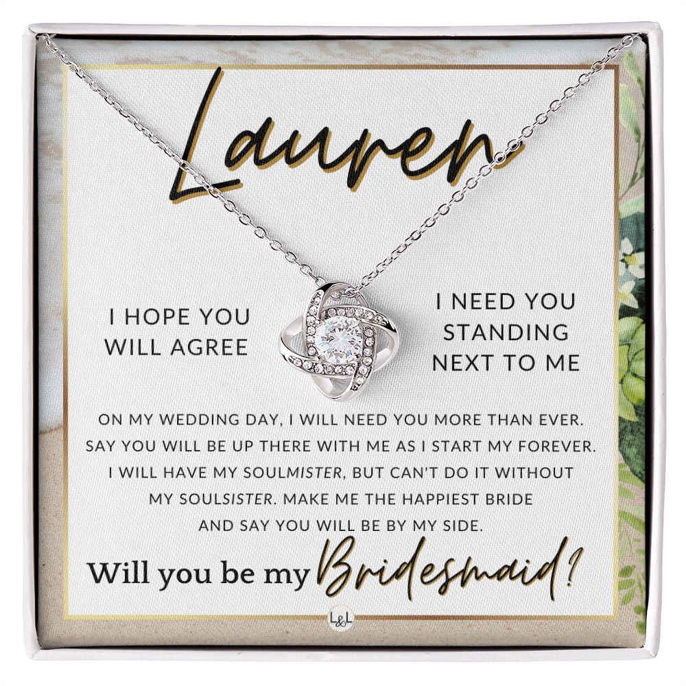 Bridesmaid Proposal, Custom Name- Wedding Party Jewelry Accessories From Bride - Be By My Side , Beach and Destination Wedding Theme - Jewelry - Personalized Gift