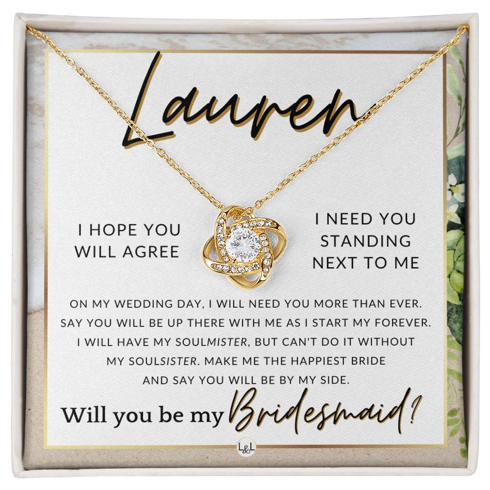 Bridesmaid Proposal, Custom Name- Wedding Party Jewelry Accessories From Bride - Be By My Side , Beach and Destination Wedding Theme - Jewelry - Personalized Gift