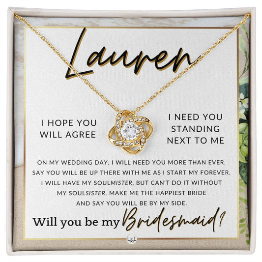 Bridesmaid Proposal, Custom Name- Wedding Party Jewelry Accessories From Bride - Be By My Side , Beach and Destination Wedding Theme - Jewelry - Personalized Gift