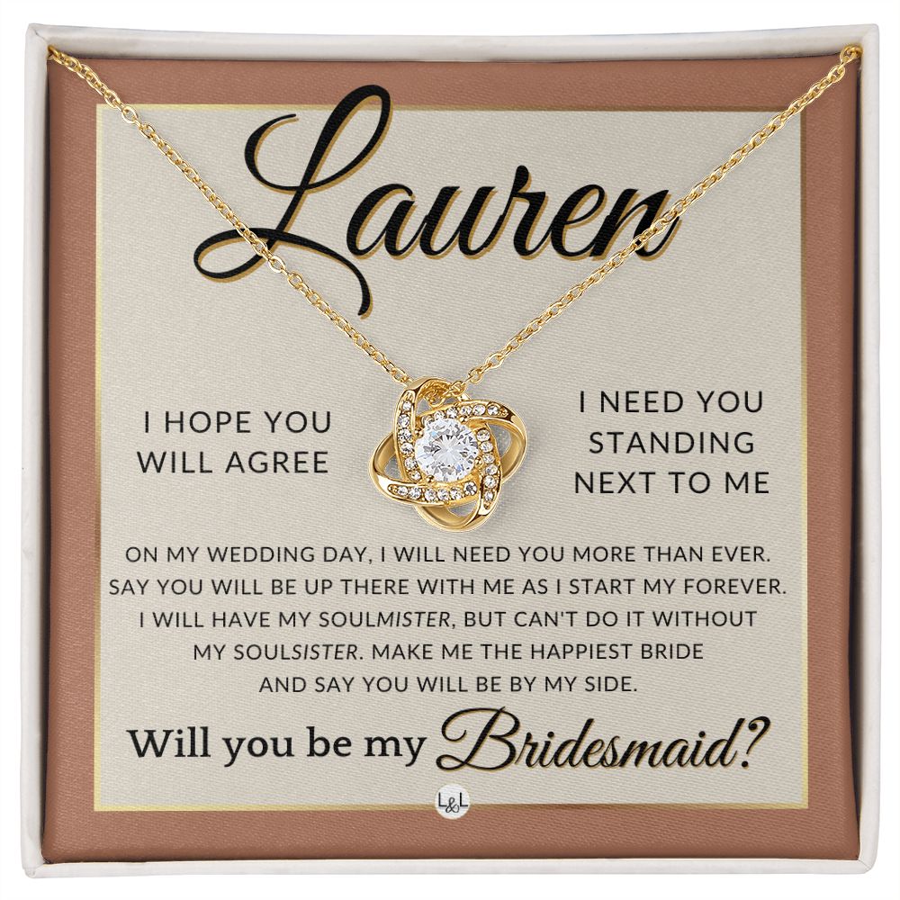 Bridesmaid Proposal, Custom Name- Wedding Party Jewelry Accessories From Bride - Be By My Side , Terracotta, Rust And Gold Wedding Theme - Jewelry - Personalized Gift