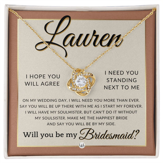 Bridesmaid Proposal, Custom Name- Wedding Party Jewelry Accessories From Bride - Be By My Side , Terracotta, Rust And Gold Wedding Theme - Jewelry - Personalized Gift