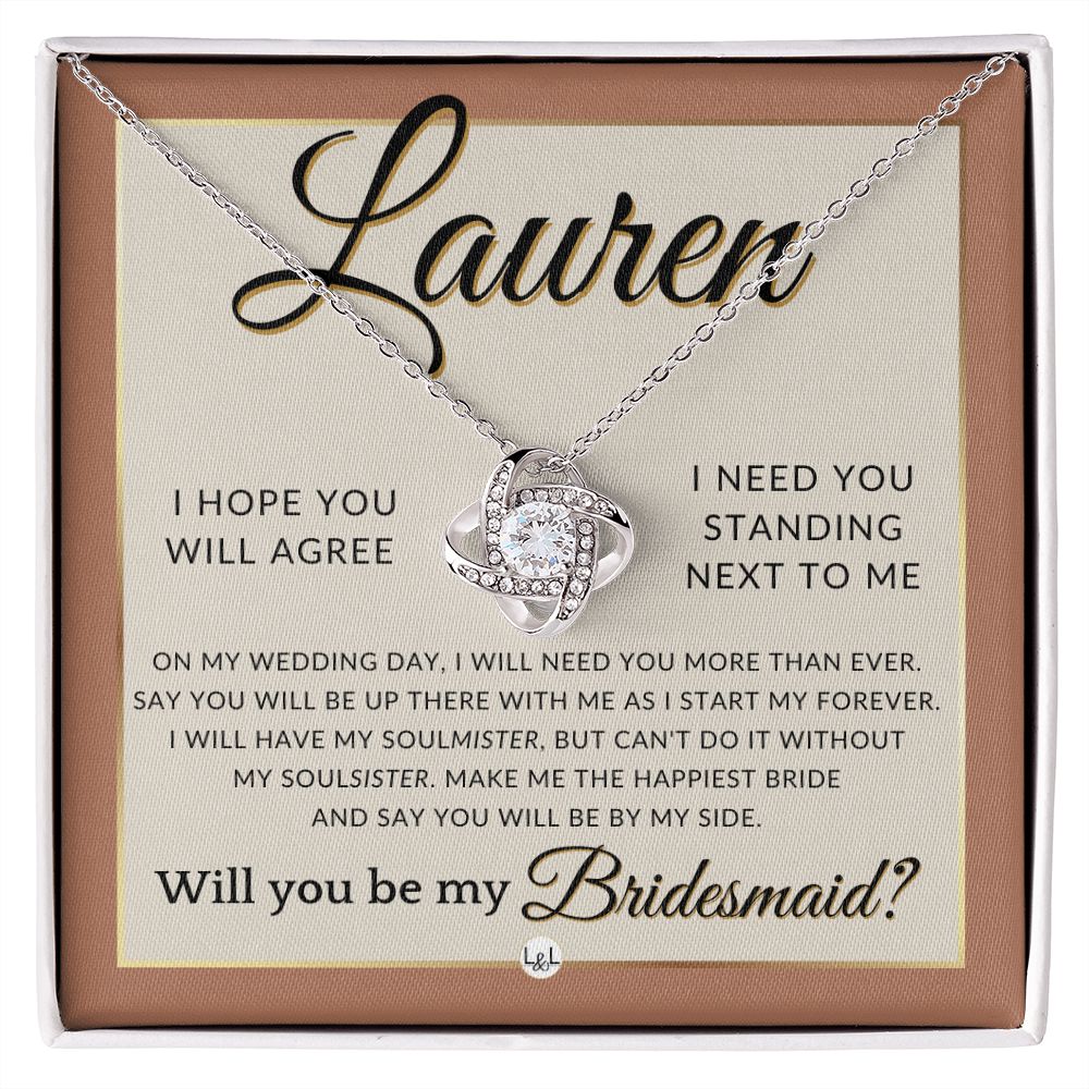 Bridesmaid Proposal, Custom Name- Wedding Party Jewelry Accessories From Bride - Be By My Side , Terracotta, Rust And Gold Wedding Theme - Jewelry - Personalized Gift