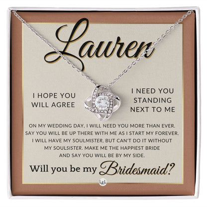 Bridesmaid Proposal, Custom Name- Wedding Party Jewelry Accessories From Bride - Be By My Side , Terracotta, Rust And Gold Wedding Theme - Jewelry - Personalized Gift