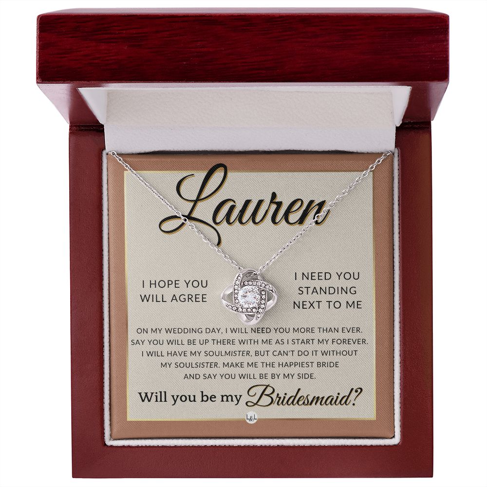 Bridesmaid Proposal, Custom Name- Wedding Party Jewelry Accessories From Bride - Be By My Side , Terracotta, Rust And Gold Wedding Theme - Jewelry - Personalized Gift