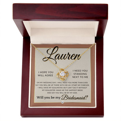Bridesmaid Proposal, Custom Name- Wedding Party Jewelry Accessories From Bride - Be By My Side , Terracotta, Rust And Gold Wedding Theme - Jewelry - Personalized Gift