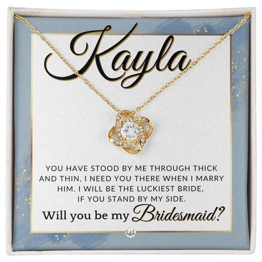 Bridesmaid Proposal Custom Name- Wedding Party Jewelry Accessories From Bride - Need You There , Dusty Blue And Gold Wedding Theme - Jewelry - Personalized Gift