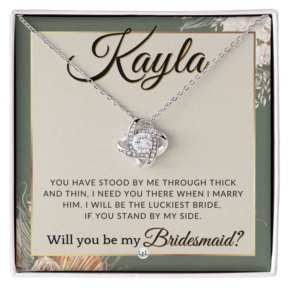 Bridesmaid Proposal Custom Name- Wedding Party Jewelry Accessories From Bride - Need You There , Sage Green & Boho Wedding Theme - Jewelry - Personalized Gift