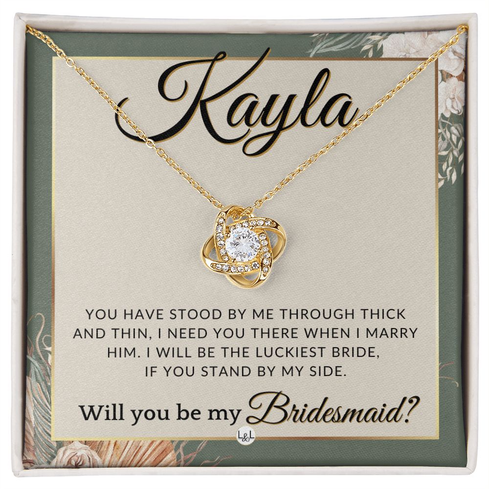 Bridesmaid Proposal Custom Name- Wedding Party Jewelry Accessories From Bride - Need You There , Sage Green & Boho Wedding Theme - Jewelry - Personalized Gift