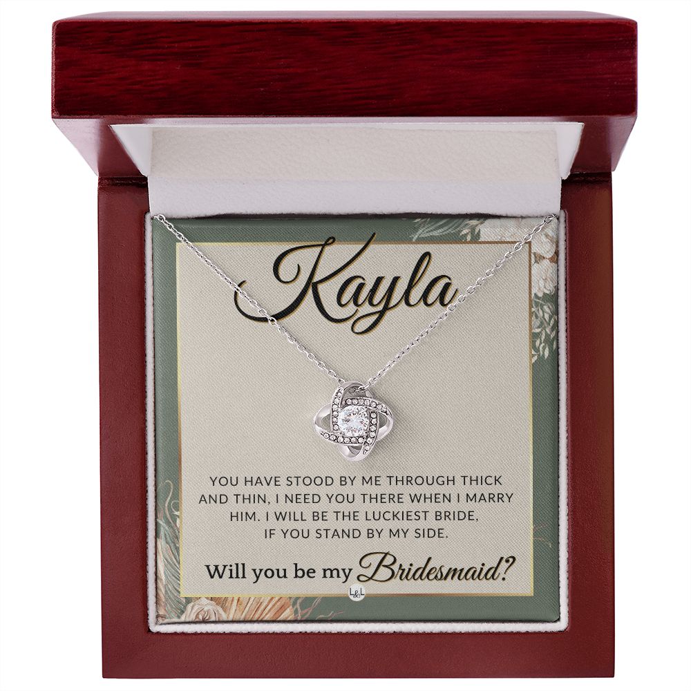 Bridesmaid Proposal Custom Name- Wedding Party Jewelry Accessories From Bride - Need You There , Sage Green & Boho Wedding Theme - Jewelry - Personalized Gift