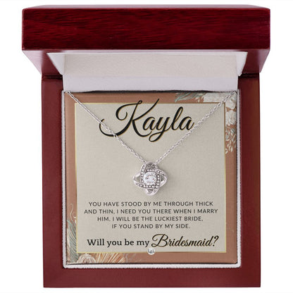Bridesmaid Proposal Custom Name- Wedding Party Jewelry Accessories From Bride - Need You There , Terracotta, Rust And Gold Wedding Theme - Jewelry - Personalized Gift
