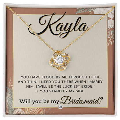 Bridesmaid Proposal Custom Name- Wedding Party Jewelry Accessories From Bride - Need You There , Terracotta, Rust And Gold Wedding Theme - Jewelry - Personalized Gift